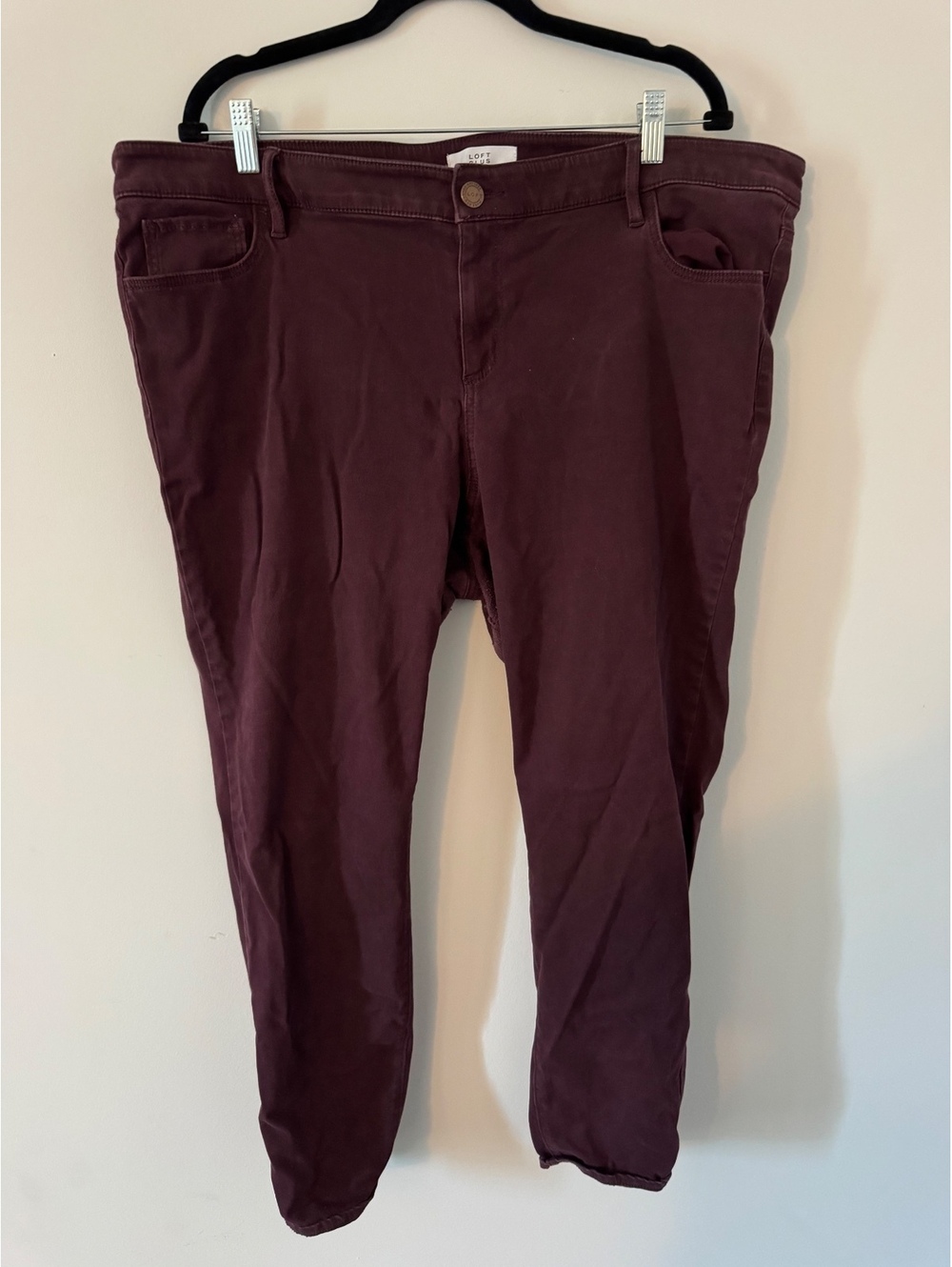 LOFT PLUS Burgundy Plus Size Pants Size 20